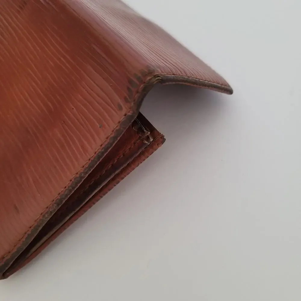 Louis Vuitton Epi Cartes Crédit Wallet Small Card Holder Brow Leather Retro Logo